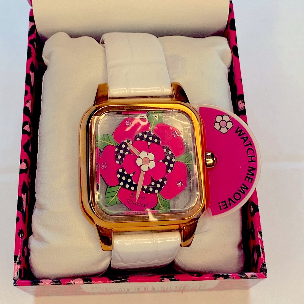 BRAND NEW! Betsey Johnson Moveable Flower watch